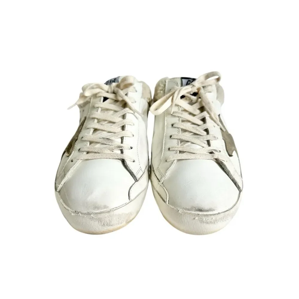 🔃Golden Goose Super Star Distressed Leather Shearling Lined Men’s Sneakers - Picture 4 of 10
